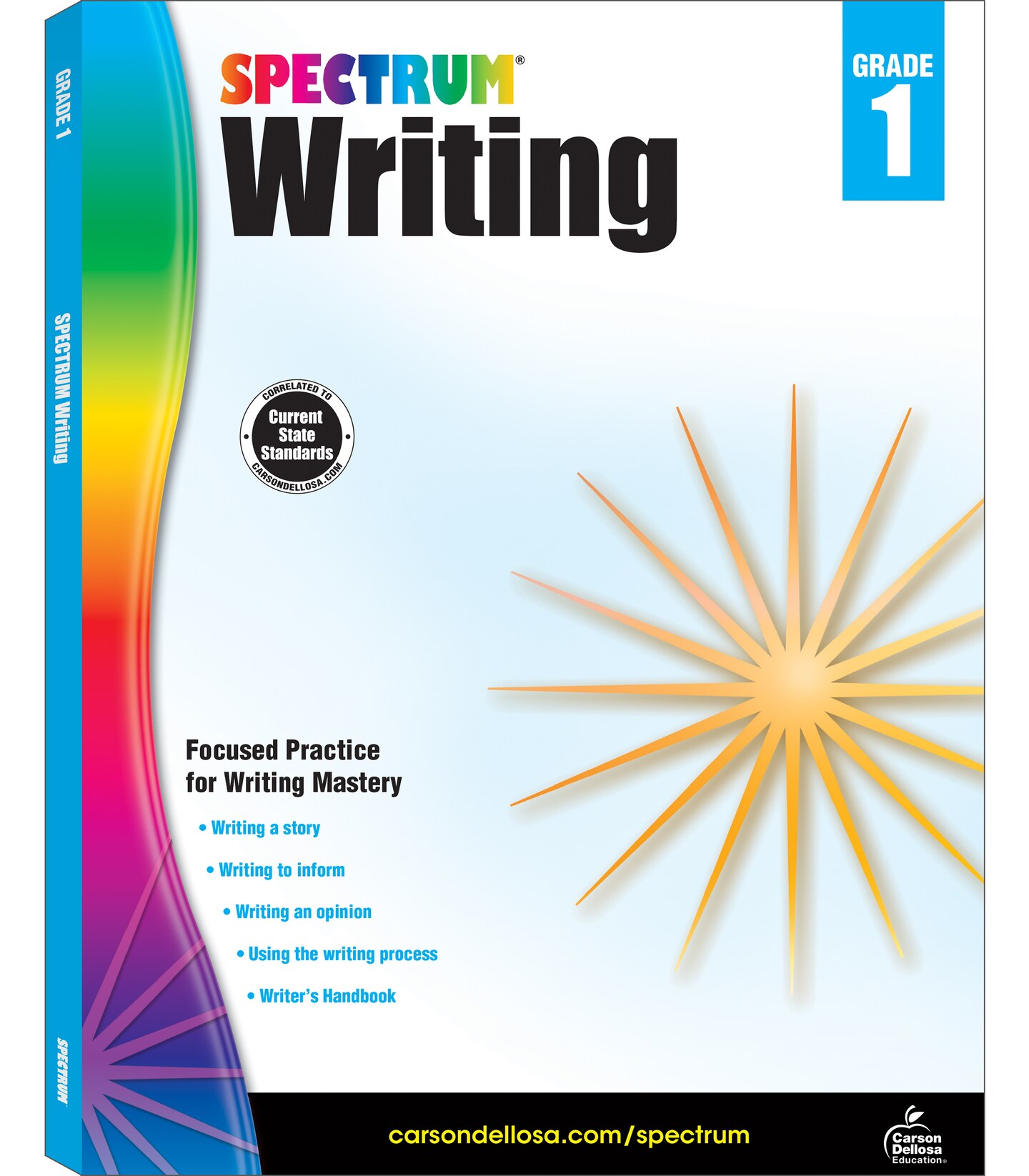 Spectrum First Grade Writing Workbook, Ages 6 to 7, Grade 1 Writing, Informative, Opinion, Letters, and Story Writing Prompts, Writing Practice for Kids - 112 Pages