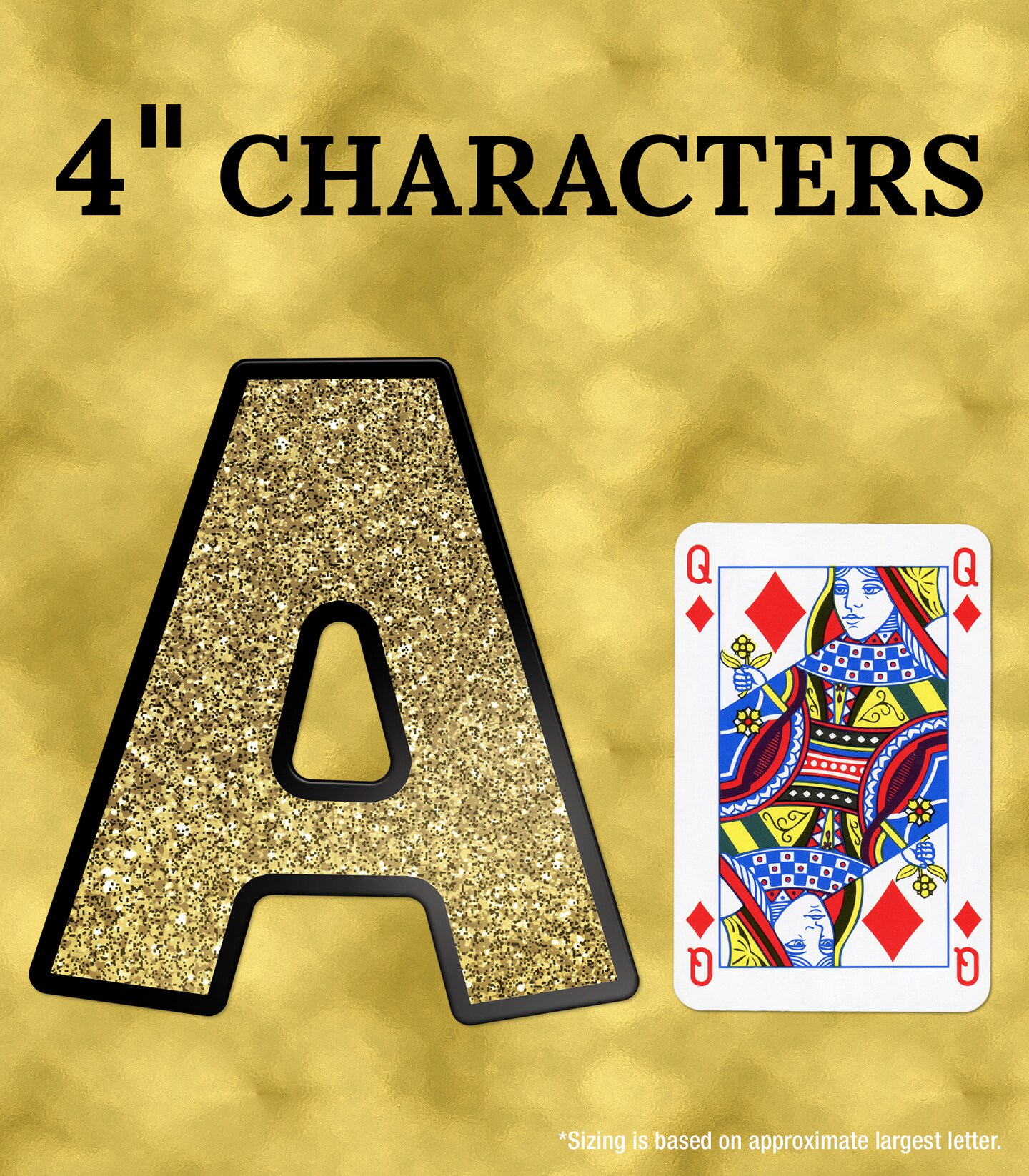 Carson Dellosa 219-Piece Gold Glitter Cutout Letters, 4&#x22; Upper and Lowercase Alphabet, Numbers, Punctuation, and Symbols for Bulletin Board, Posterboard, Party, and Classroom Decor