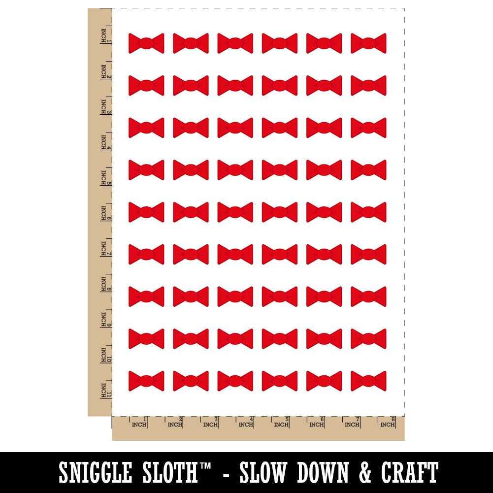 Bow Tie Solid Temporary Tattoo Water Resistant Fake Body Art Set Collection (1 Sheet)