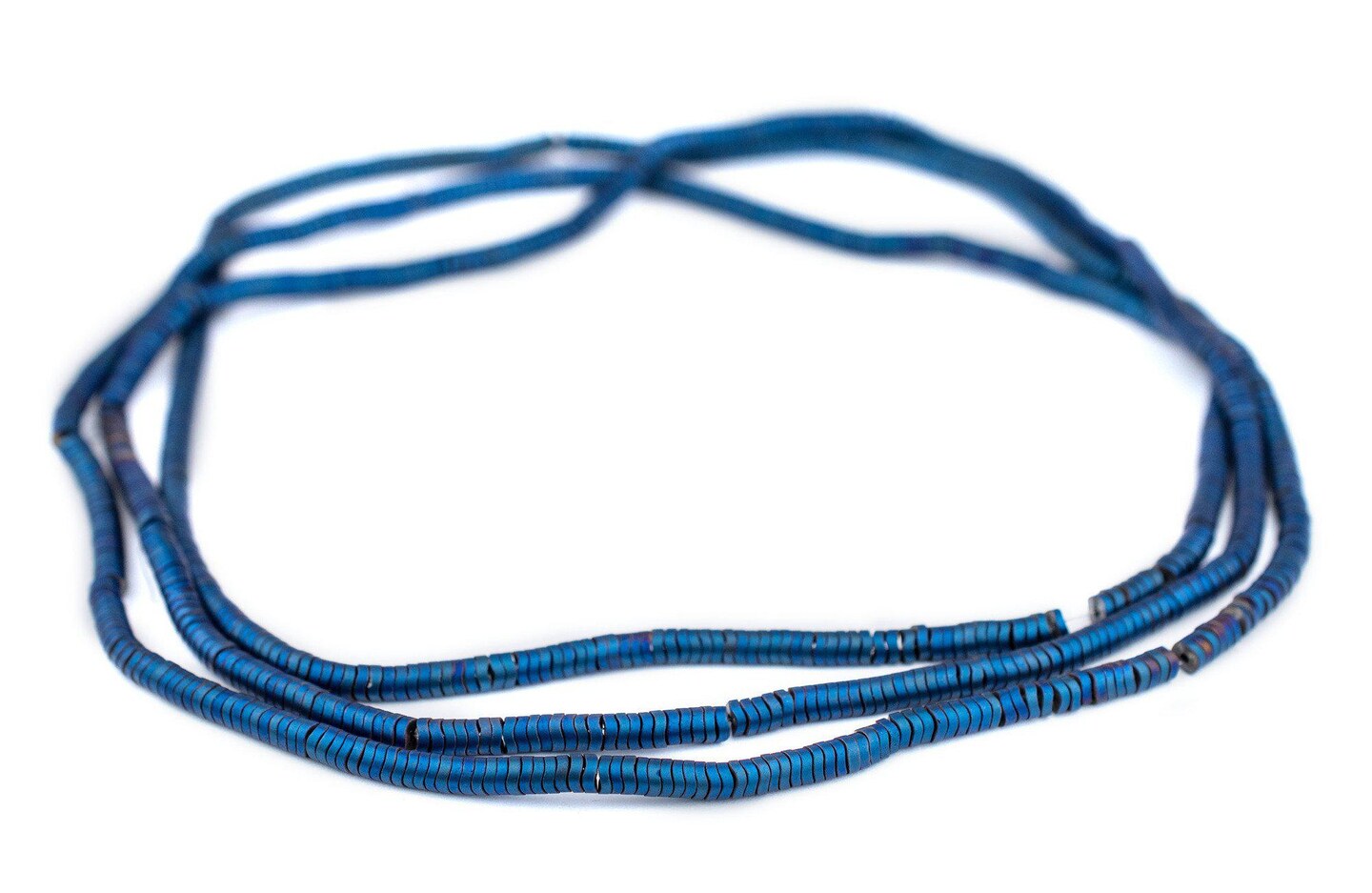 The Bead Chest Blue Hematite Interlocking Snake Beads (4mm)