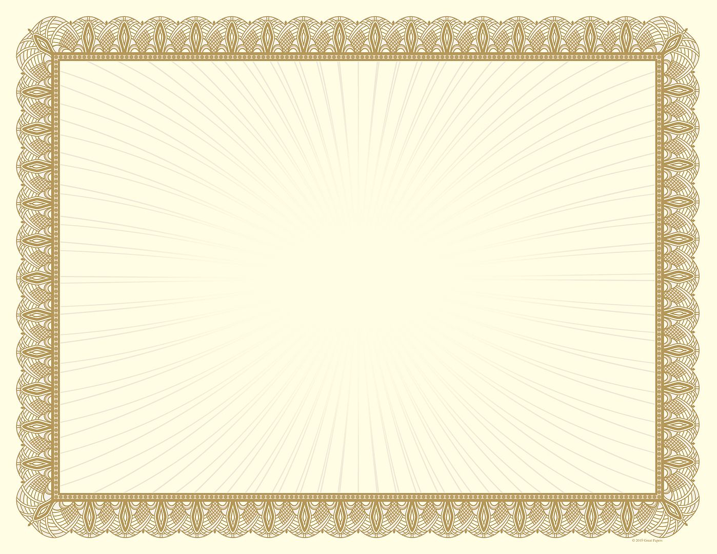 Great Papers! Value Certificate, Metallic Gold Border, 8.5" x 11", Printer Compatible, 100 Count