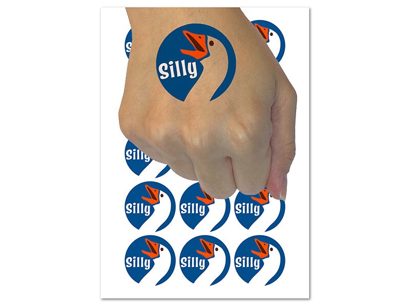 Silly Goose Funny Bird Temporary Tattoo Water Resistant Fake Body Art Set Collection (1 Sheet)