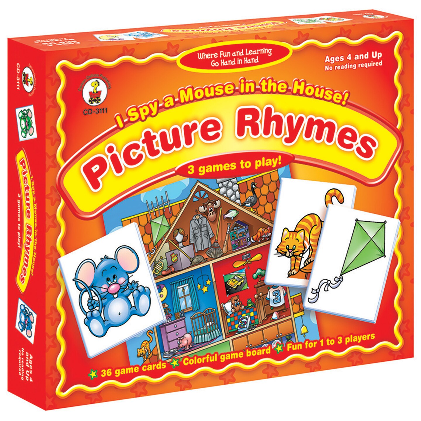 Carson Dellosa I Spy a Mouse in the House! Picture Rhymes Board Game