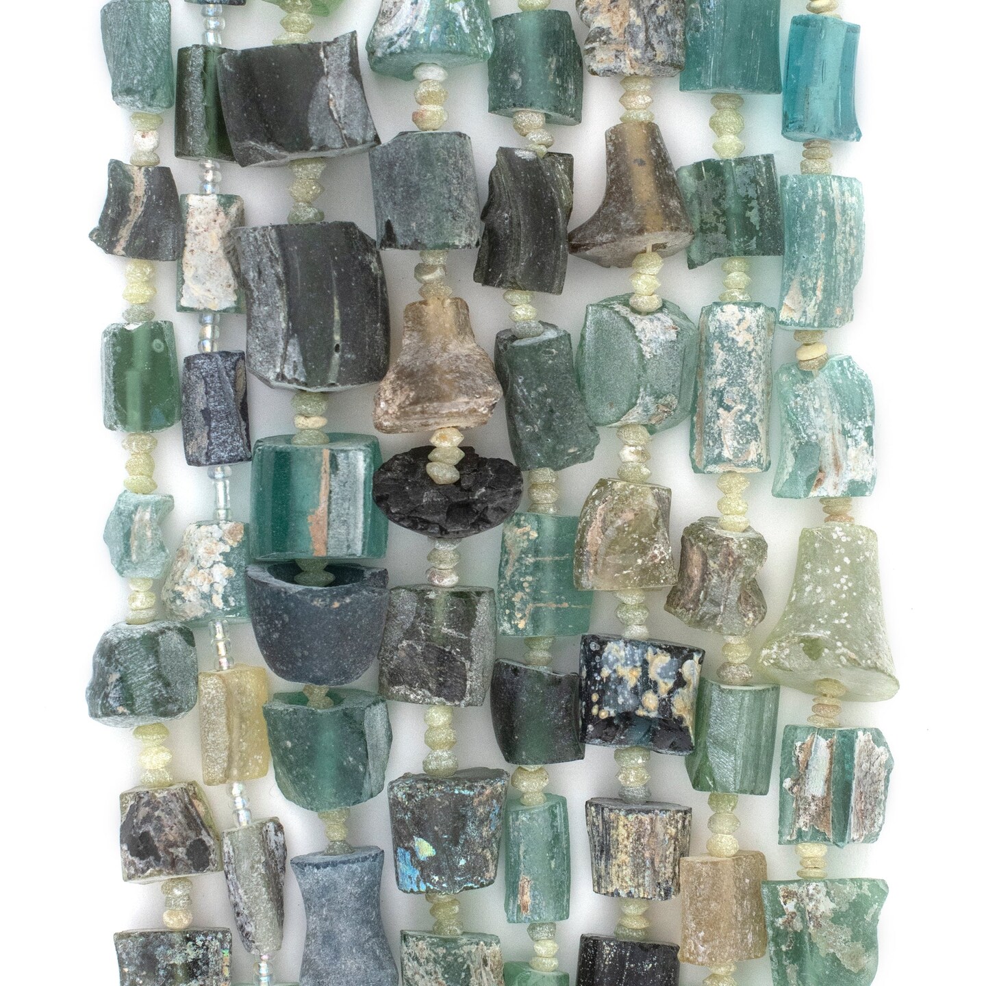 Rectangular Medley Roman Glass Beads, Genuine Glass Found in Afghanistan, Matte Glass Beads for Jewelry Making, The Bead Chest