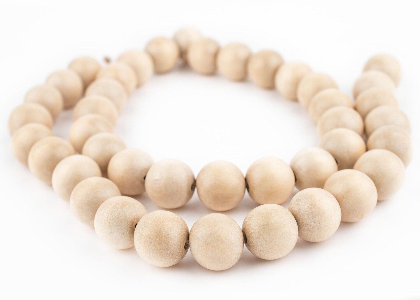 The Bead Chest Natural 20mm Wooden Beads in Cream for Jewelry Making – Round Loose Wood Spacer Beads I Approximately 20 Beads