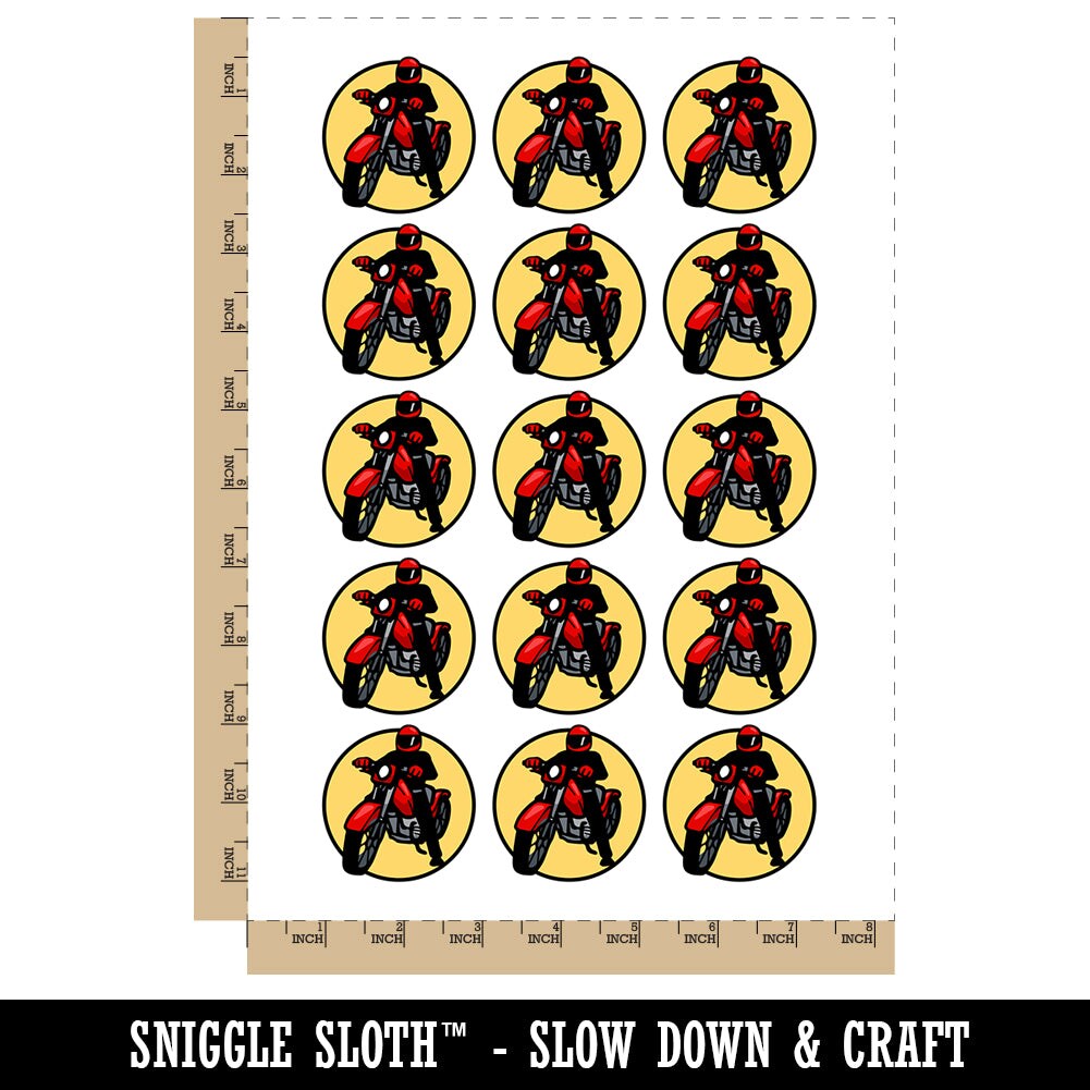 Biker on Motorcycle Temporary Tattoo Water Resistant Fake Body Art Set Collection (1 Sheet)