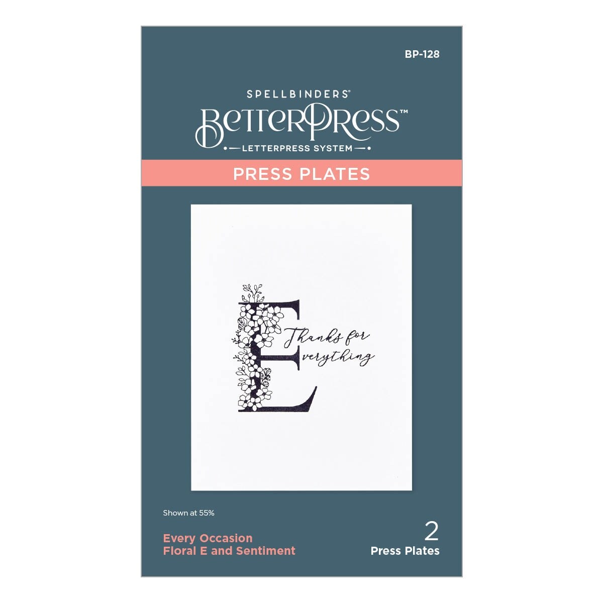 Spellbinders BetterPress Letterpress System Press Plates-Floral E