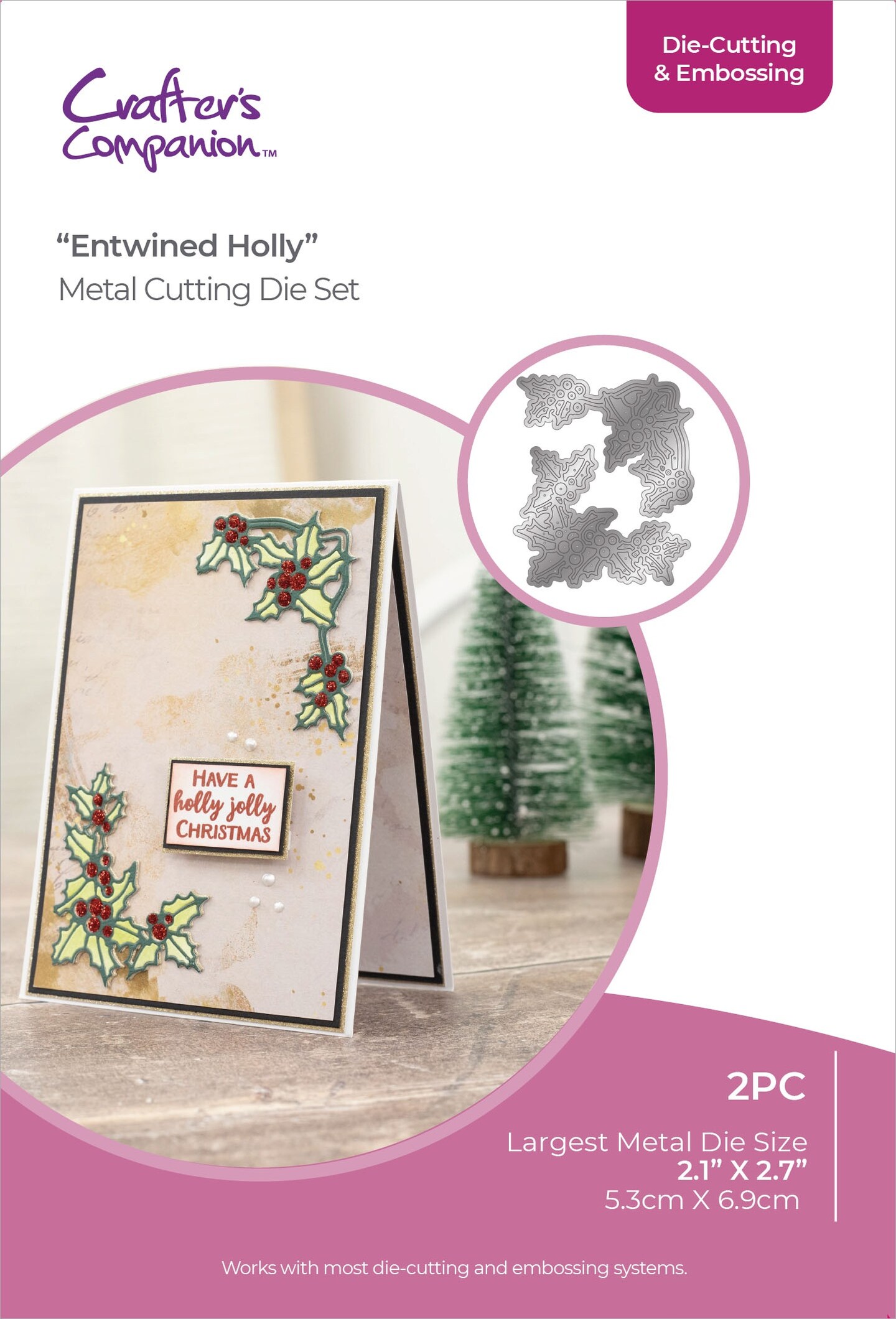 Crafters Companion Die Cutting and Embossing-Entwined Holly