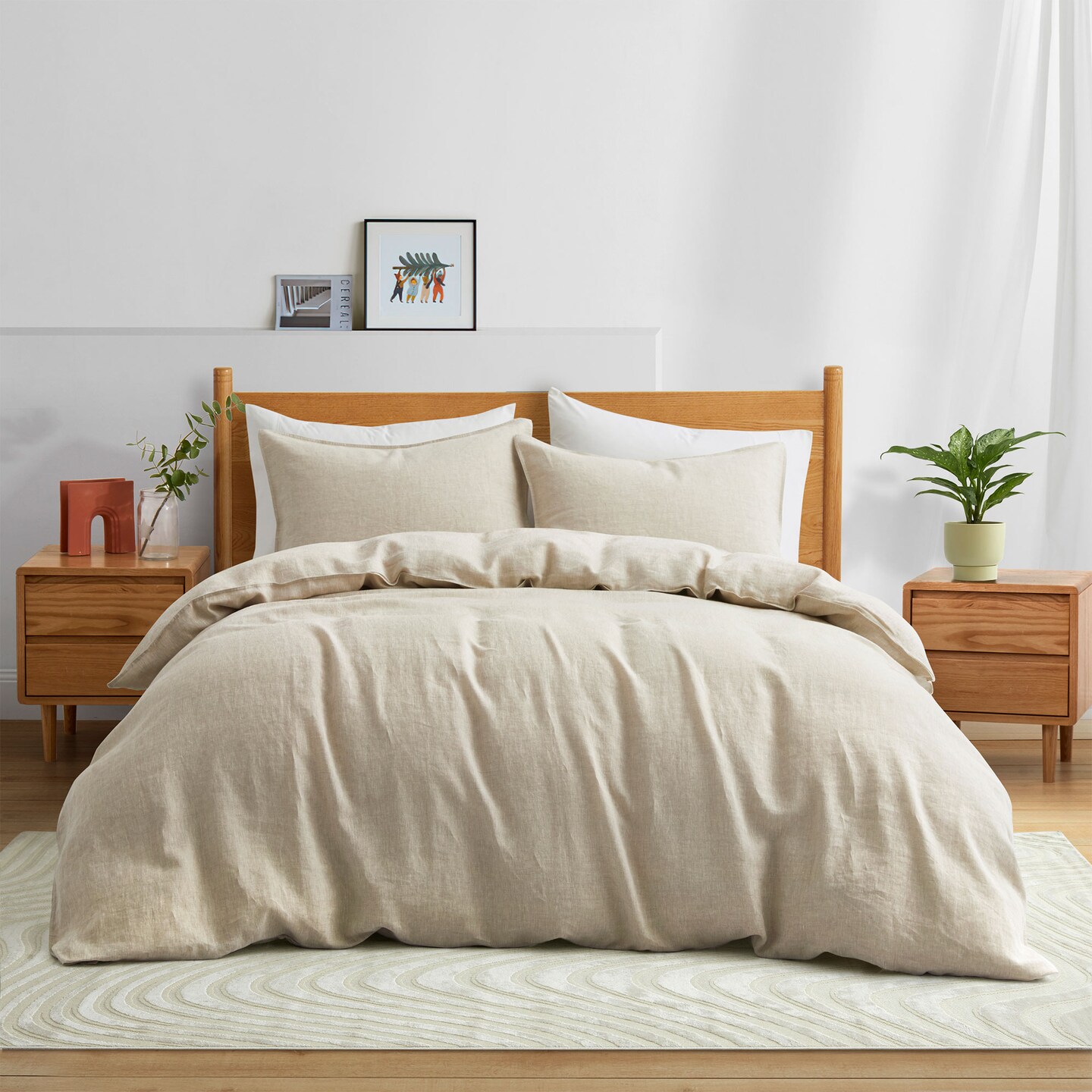 Puredown Pure Comfort and Luxury Bedding Bundle: All Season Organic Goose Down Bundle with Pillow-in-Pillow Design Goose Down