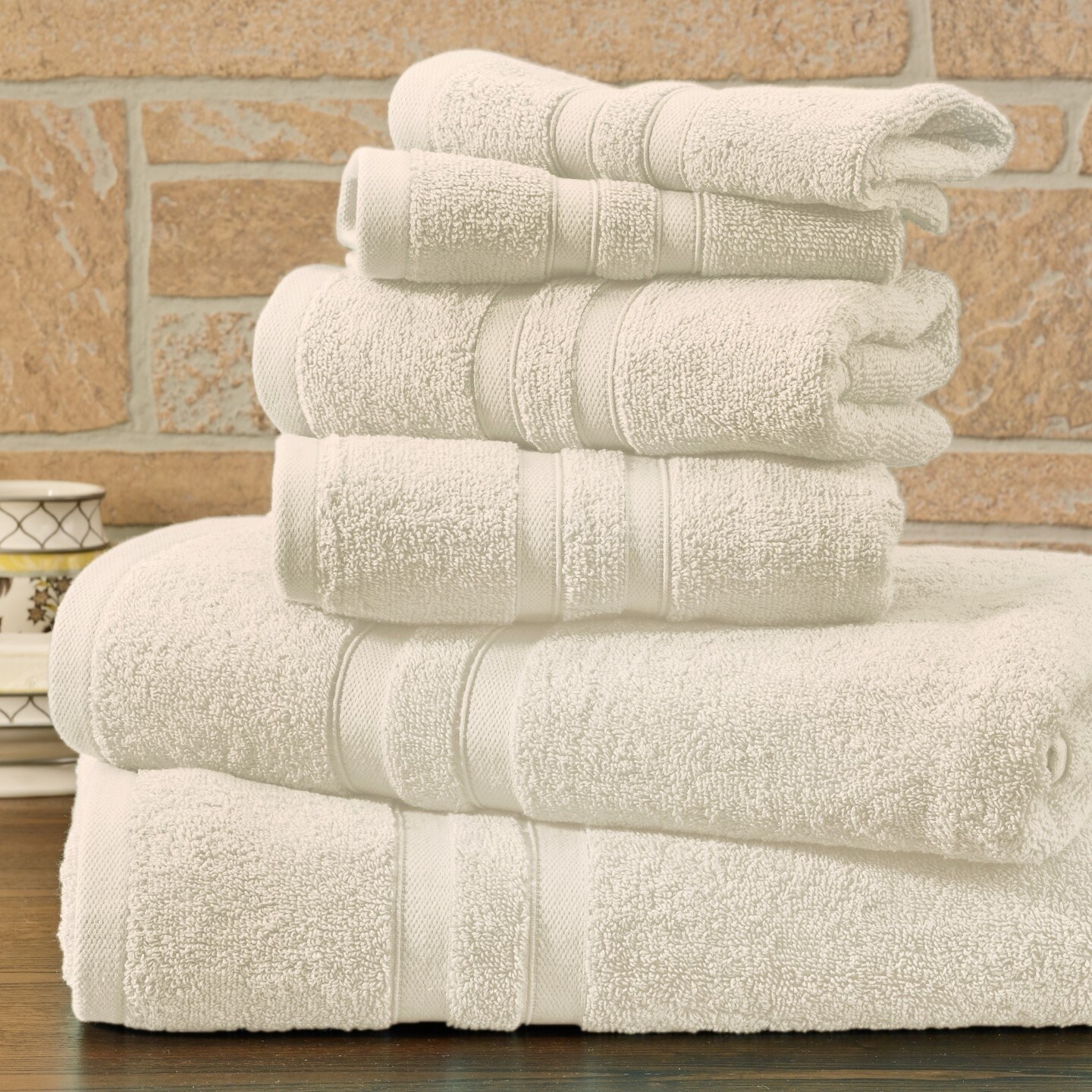 Bibb Home 6 Piece Solid Egyptian Cotton Towel Set 600Gsm Bath Hand Washcloths