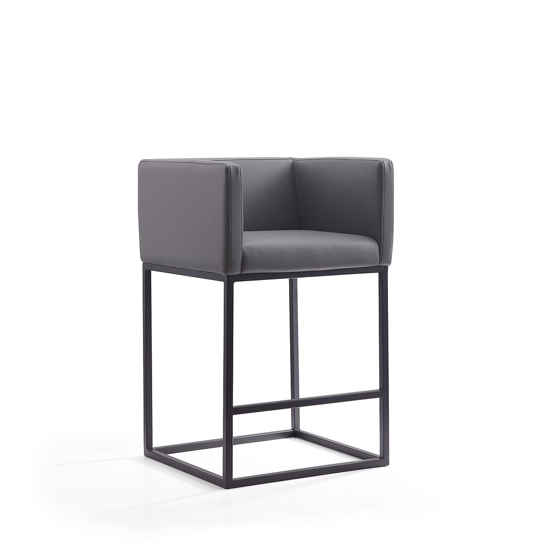 Manhattan Comfort Embassy 34 in. Metal Counter Height Bar Stool in Clay