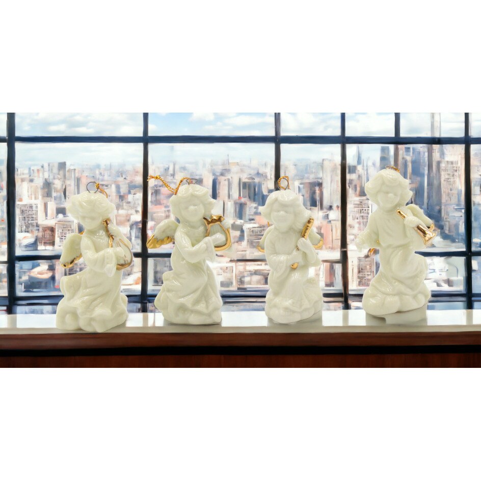 Ceramic Angel Ornaments Set Of 4 3 Inch