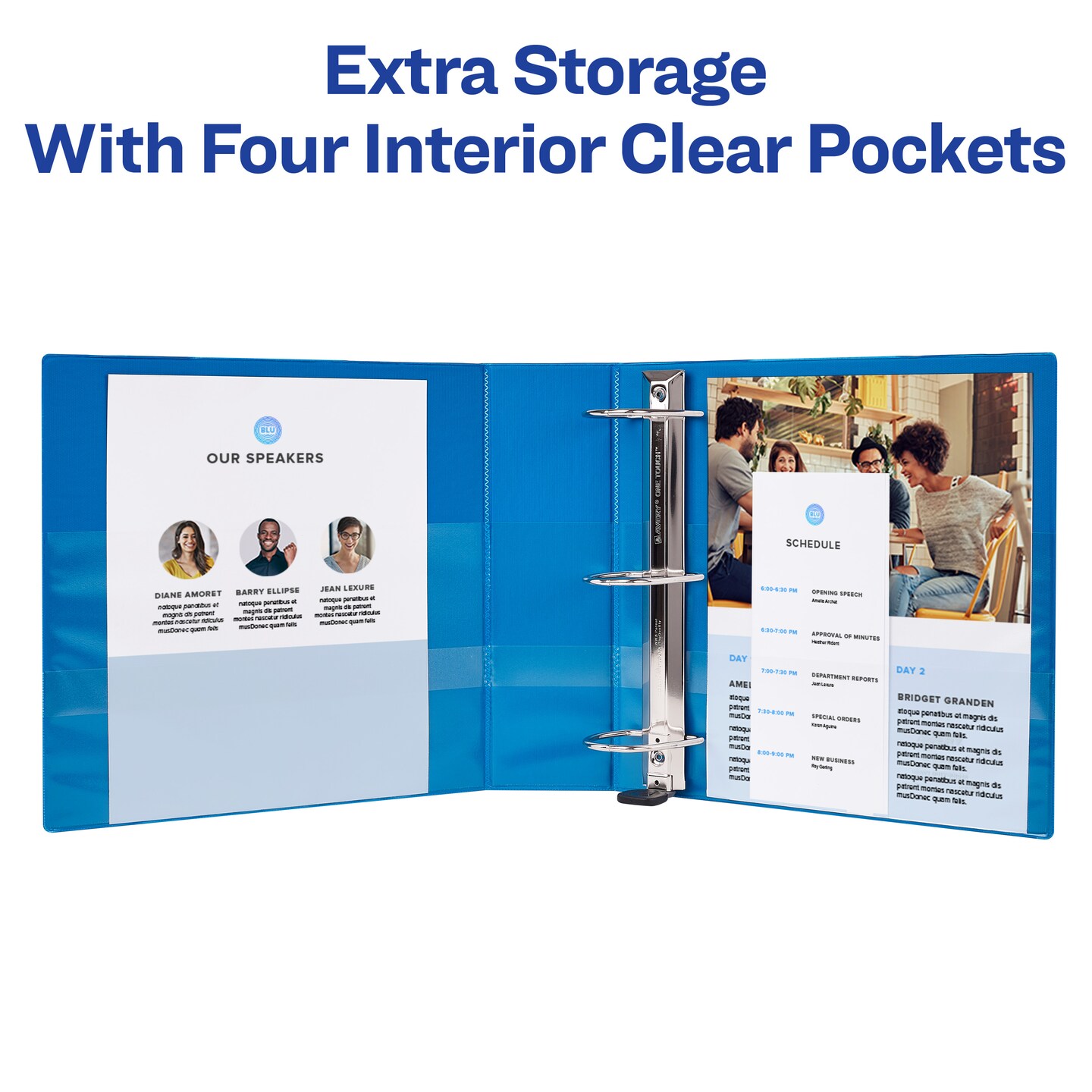 Avery Nonstick Heavy-Duty View Binder, 1.5" One Touch Slant Rings, 1 Light Blue Binder (05401)