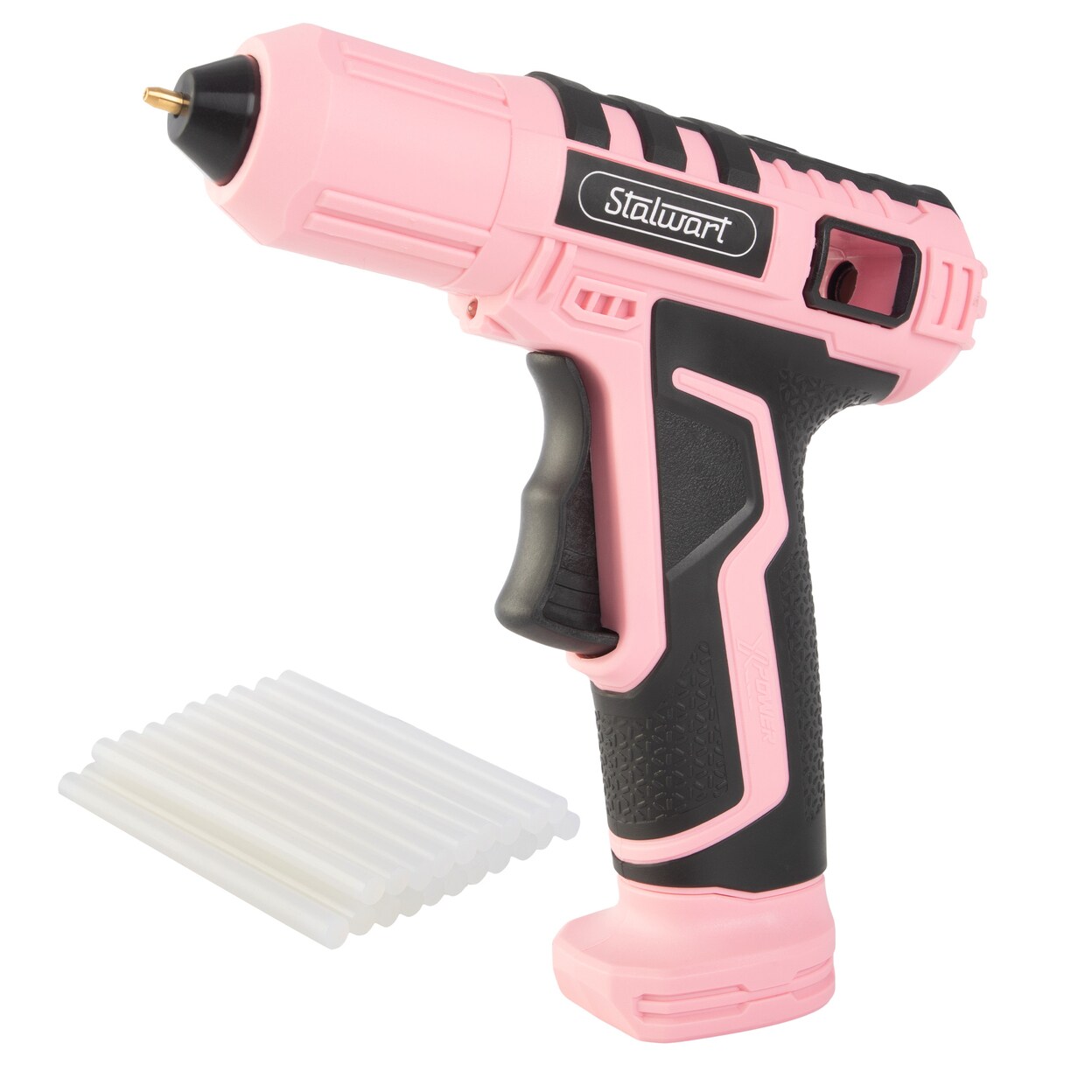Stalwart Cordless Glue Gun Kit 4V Pink Mini Tool 15 Sec Warm Up Automatic Shut Off