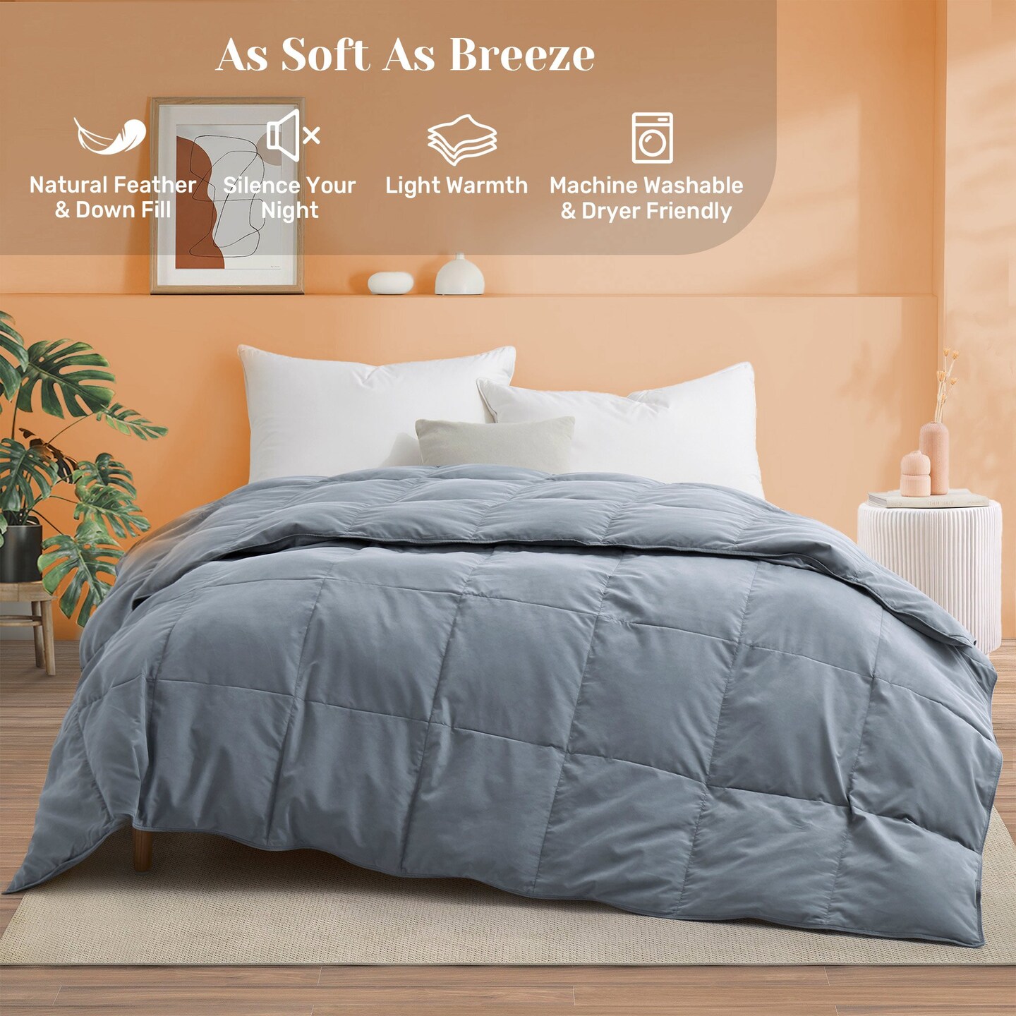 Puredown Lightweight Goose Down Duvet Insert Comforter With Corner Tabs Twin King