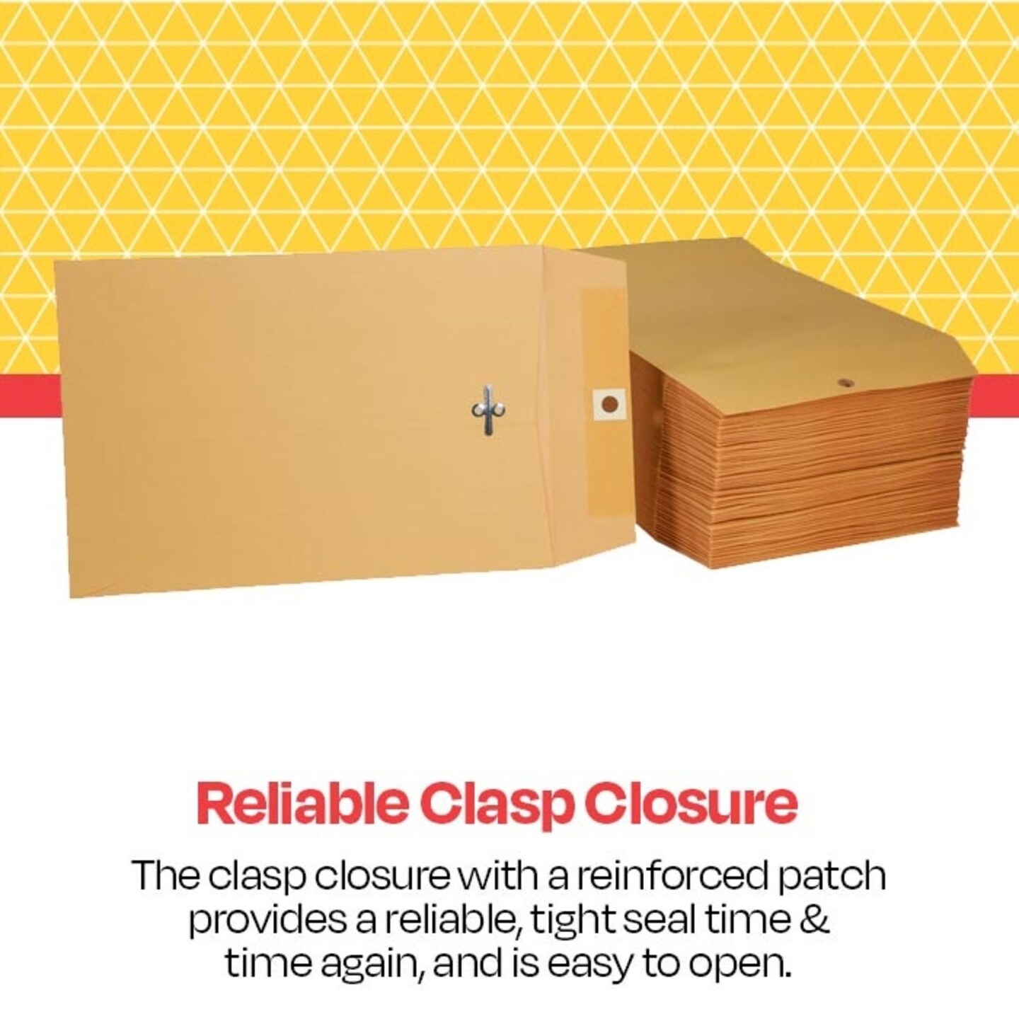 School Smart Kraft Envelopes with Clasp, 6-1/2 x 9-1/2 Inches, Pack of 100
