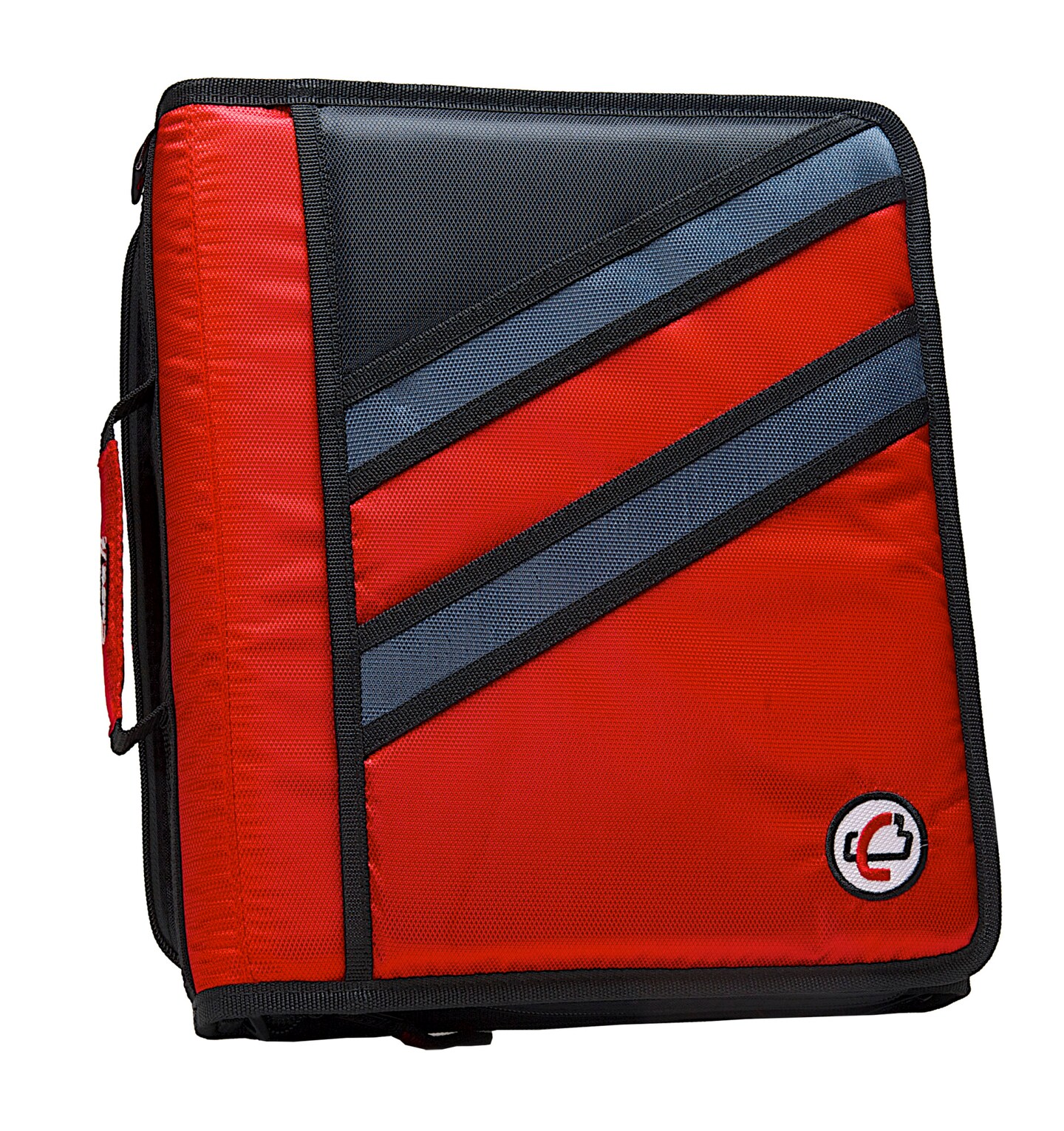 Case&#xB7;it Z-Design Zippered Binder with Tab File, D-Ring, 1-1/2 Inches, Red
