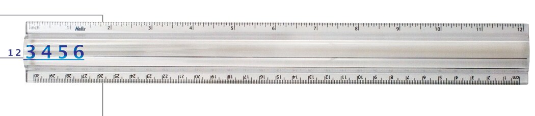 Helix Clear 2X Magnifier Ruler, 12