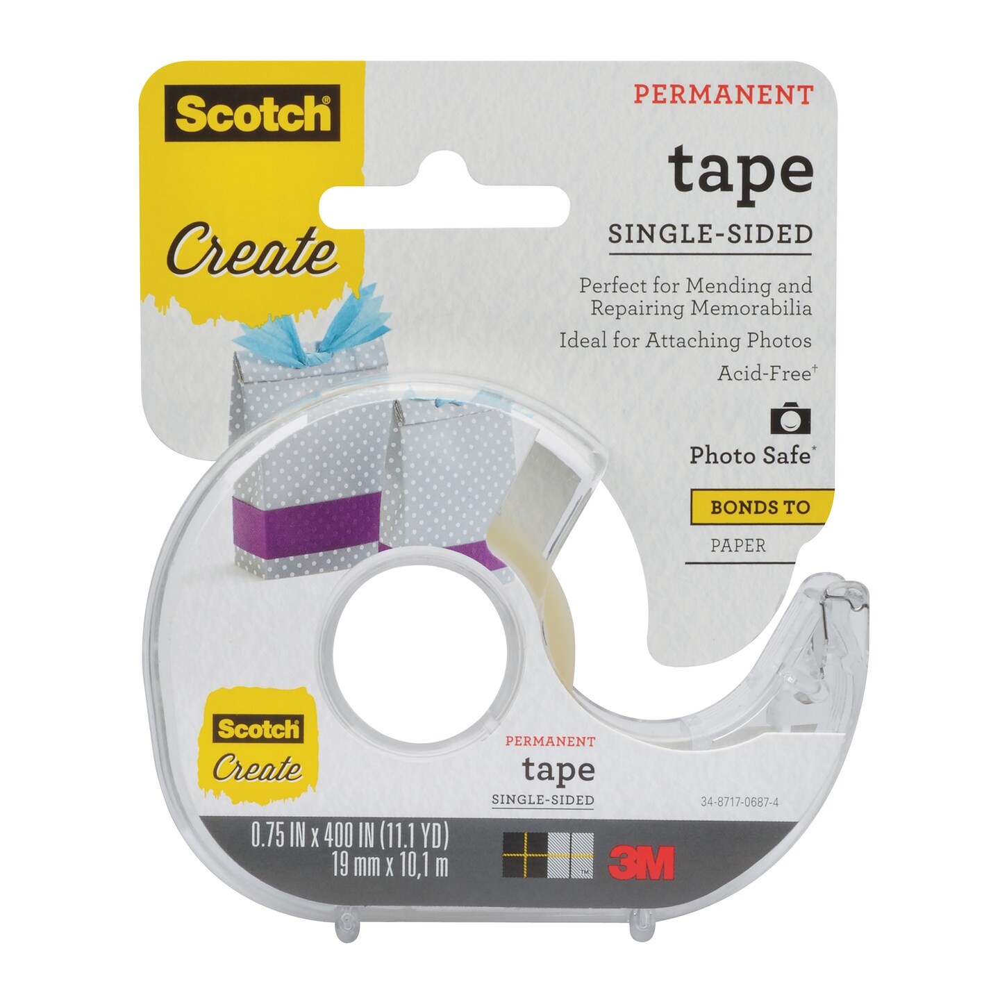 3M #001 Scotch Photo &#x26; Document Mending Tape, 3/4&#x22; x 300&#x22;