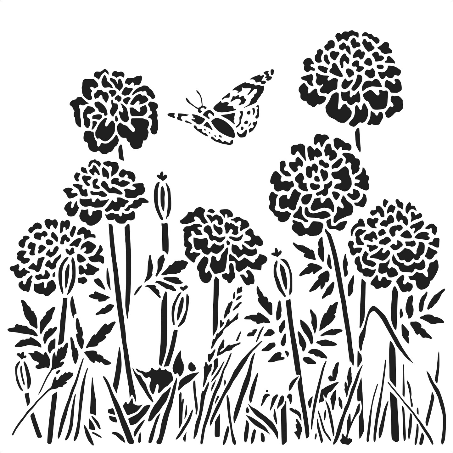 The Crafter&#x27;s Workshop Stencil, 6&#x22; x 6&#x22;, Happy Dandelions