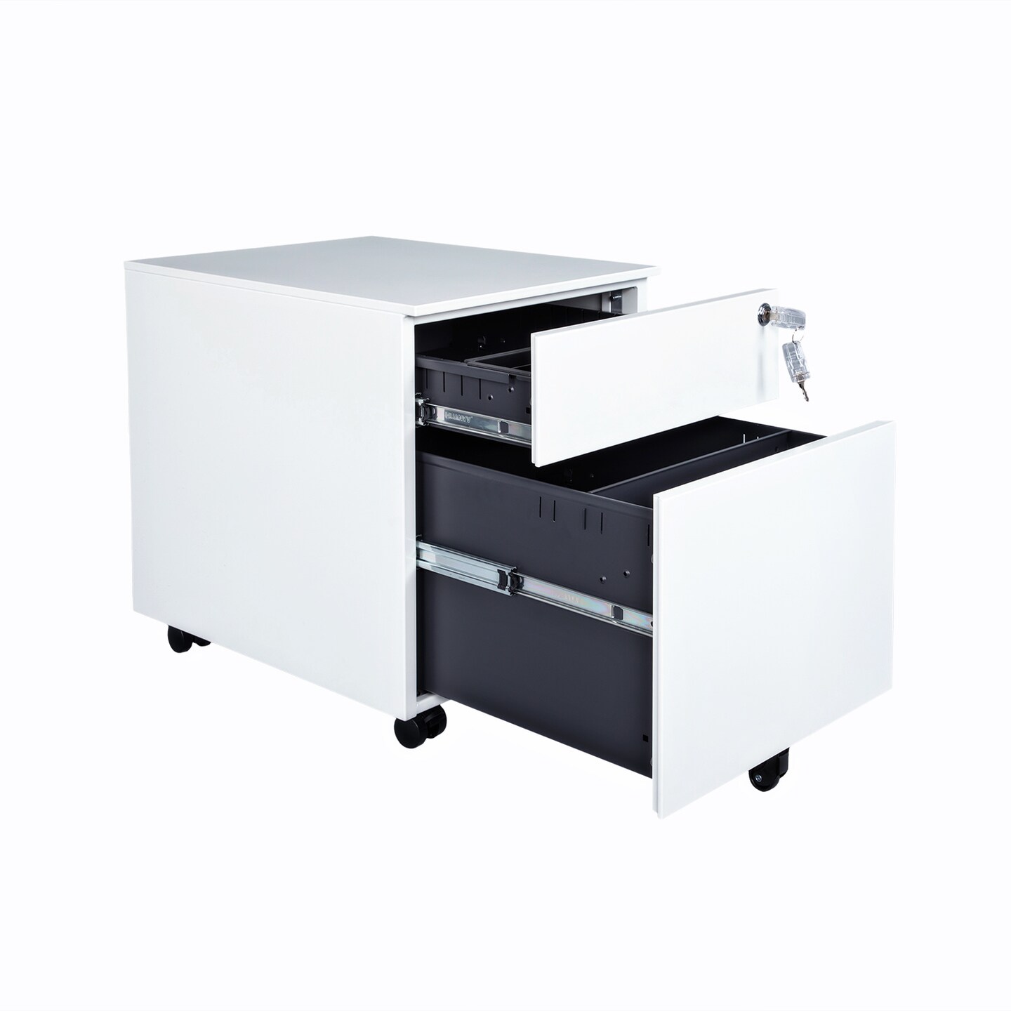2 Drawer Mobile File Cabinet with Lock Metal Filing Cabinet for Legal File and Documents