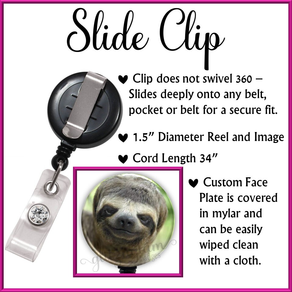 Cute Sloth Retractable Badge Holder, Sloth Badge Reel, Animal Rescue Badge  Holder, Funny Retractable Badge, Funny Animal Badge Reel GG4288