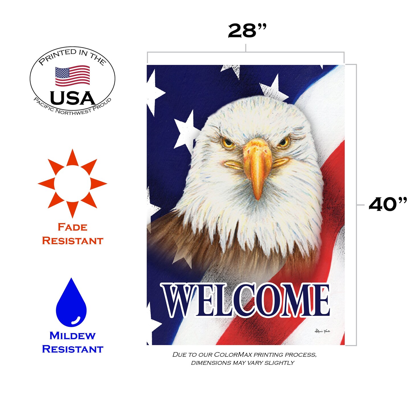 Eagle Welcome Decorative Patriotic Flag