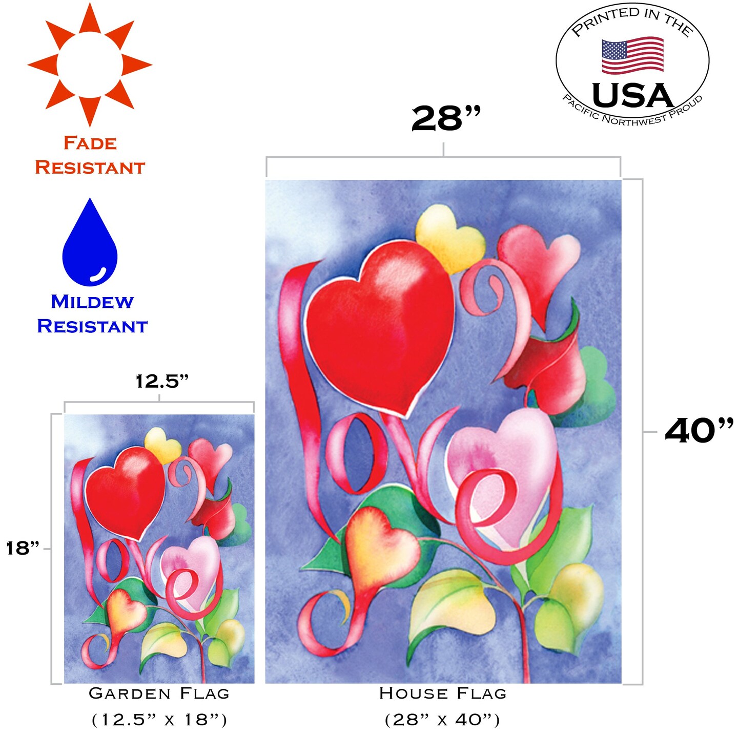 Love Decorative Valentine Flag