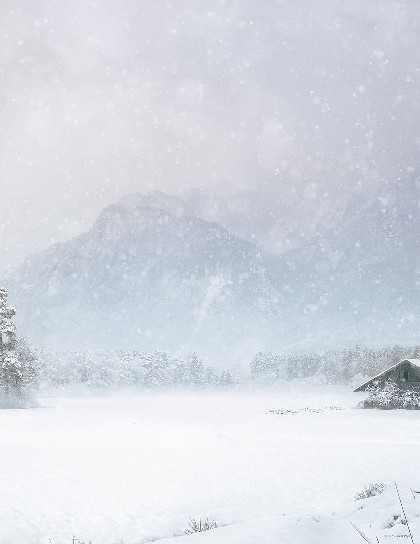 Great Papers! Snowy Mountain Letterhead for Invitations, Announcements and Messages, Printer Friendly 8.5" x 11", 50PK