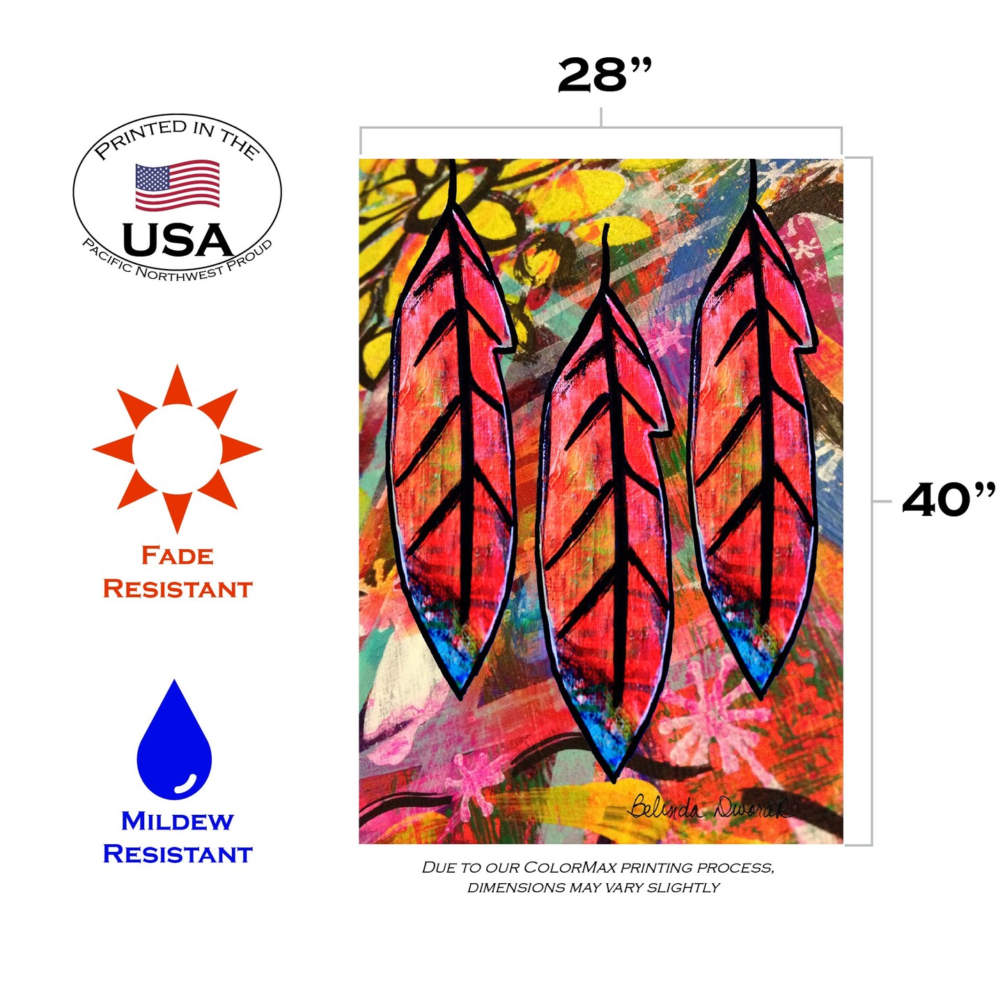 Flashy Feathers Decorative Feather Flag