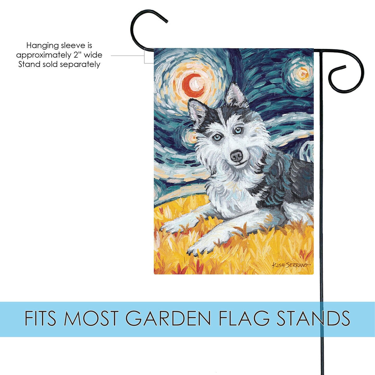 Van Growl-Siberian Husky Decorative Dog Flag