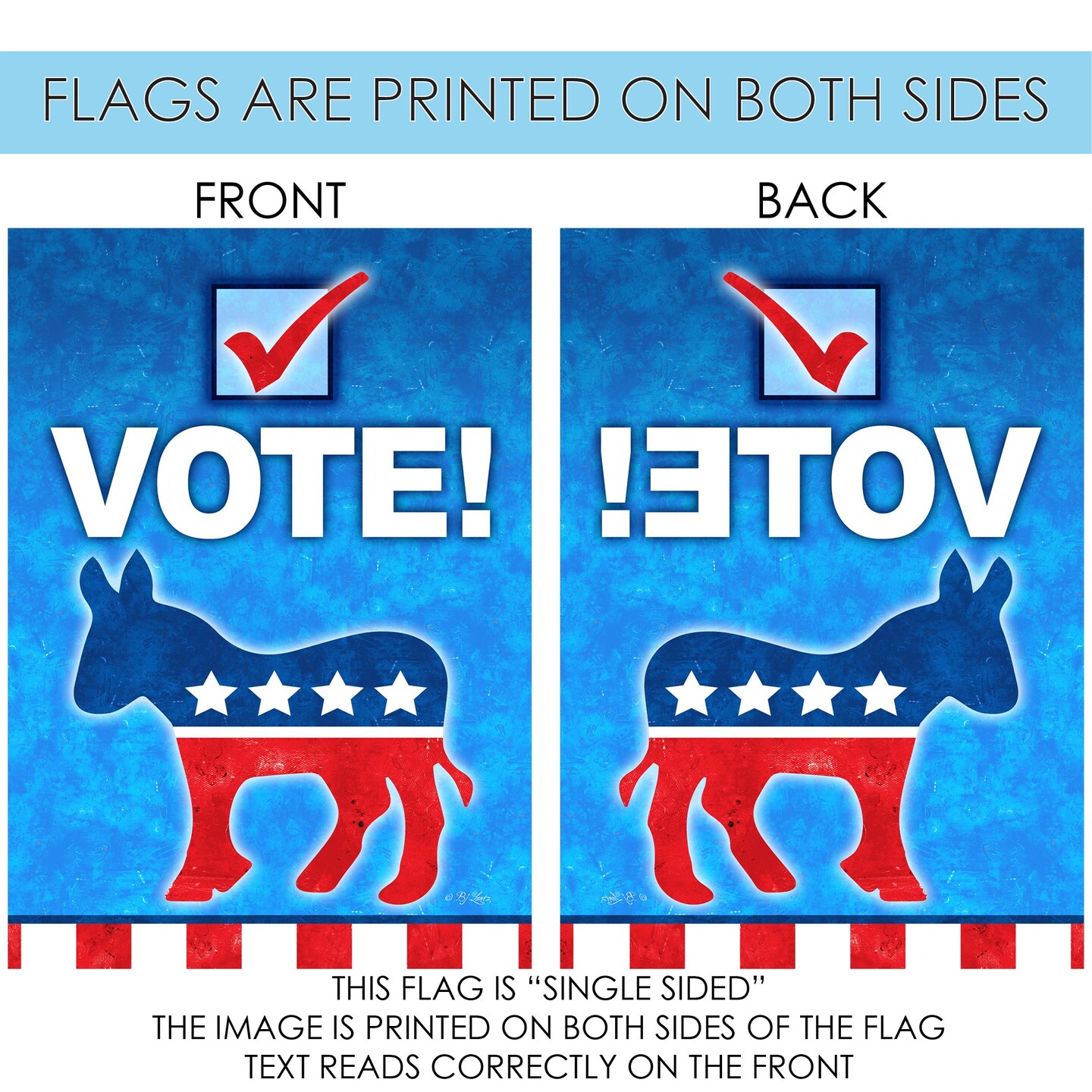 Vote Democrat Decorative Democrat Flag