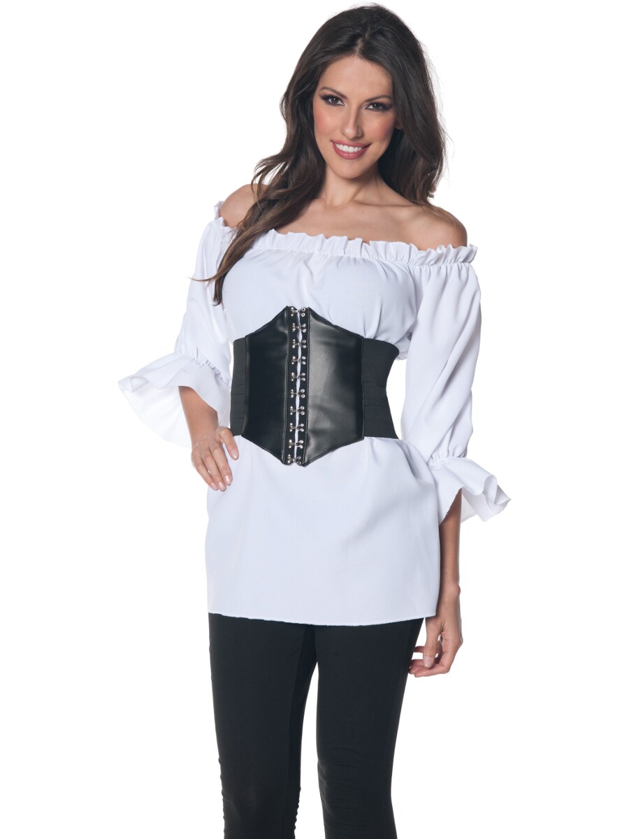 Women&#x27;s White Renaissance 3/4 Sleeve Costume Shirt