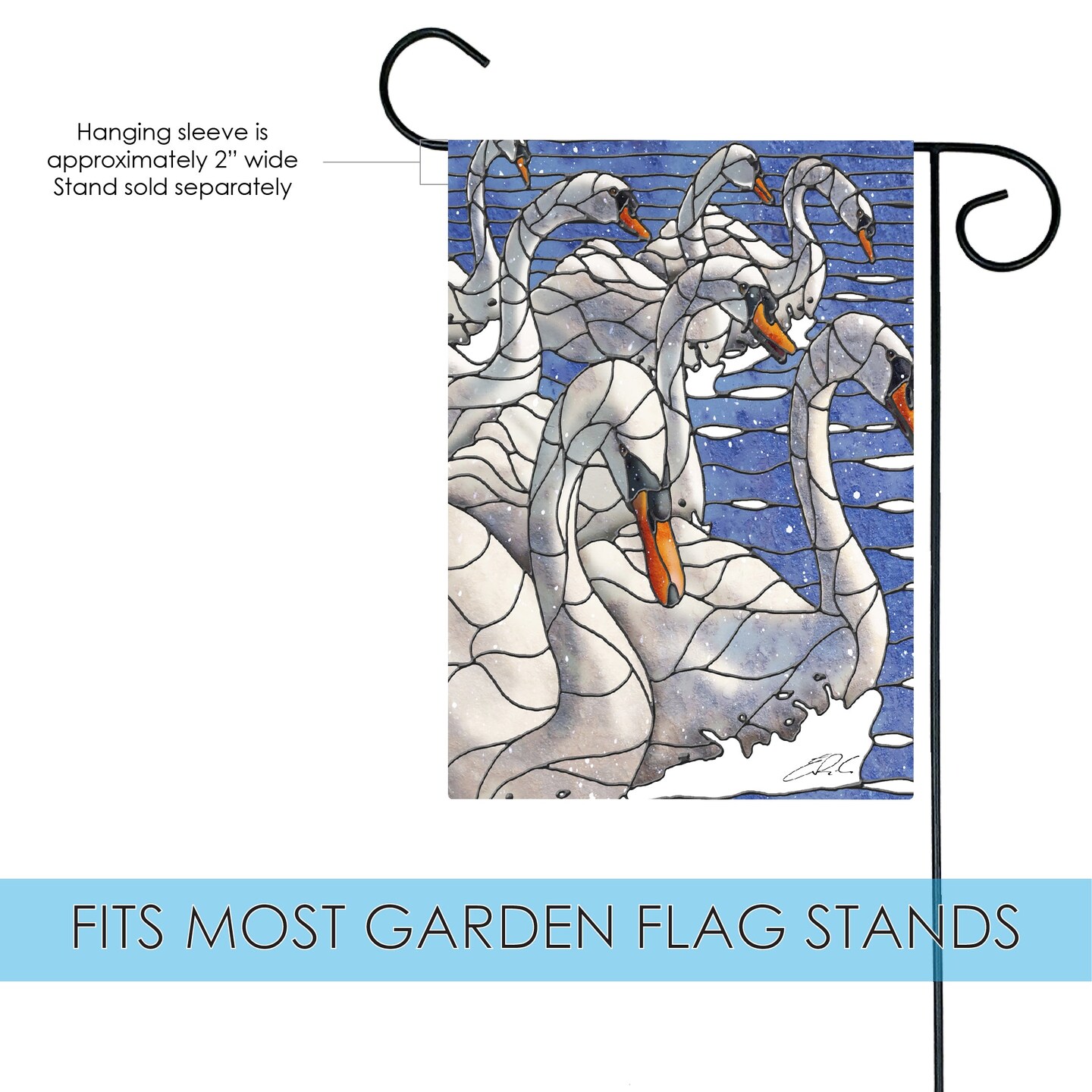 Swan Lake Decorative Bird Flag
