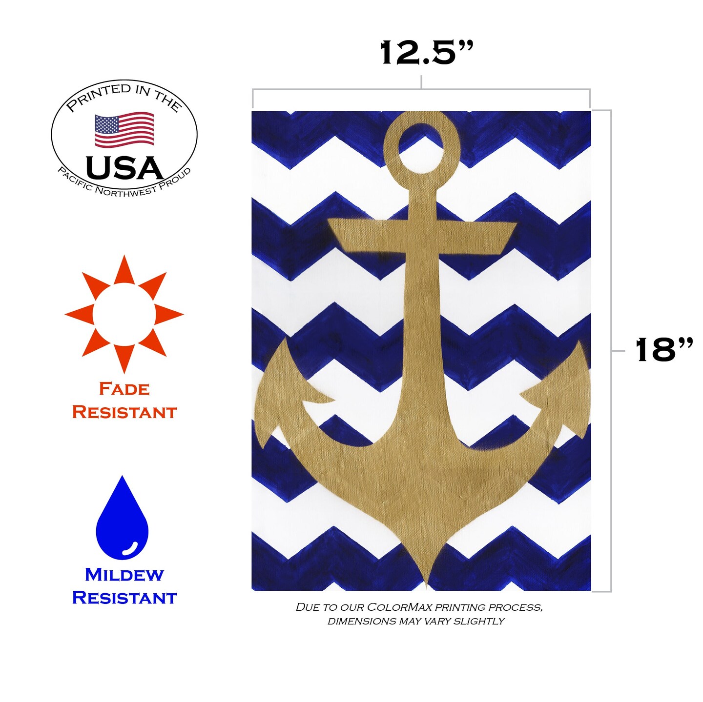 Chevron Anchor Decorative Boat Flag