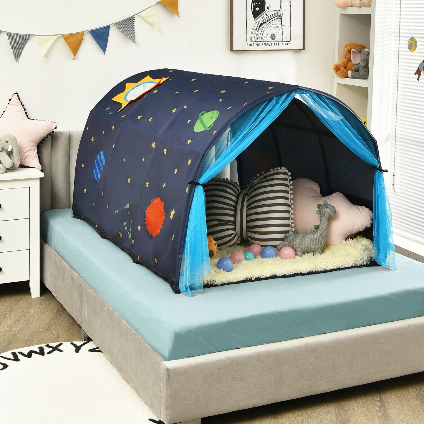 Kids Galaxy Starry Sky Dream Portable Play Tent with Double Net Curtain