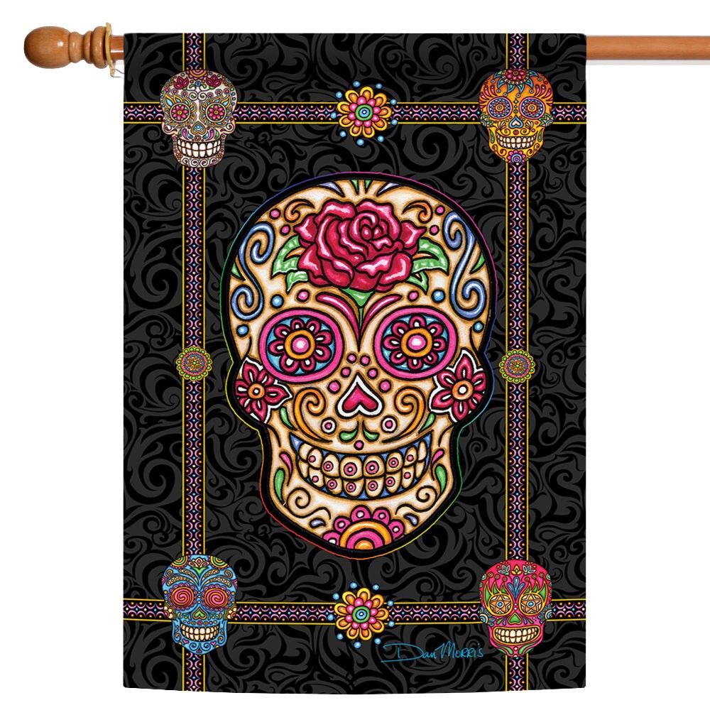 Sugar Skulls Decorative Halloween Flag