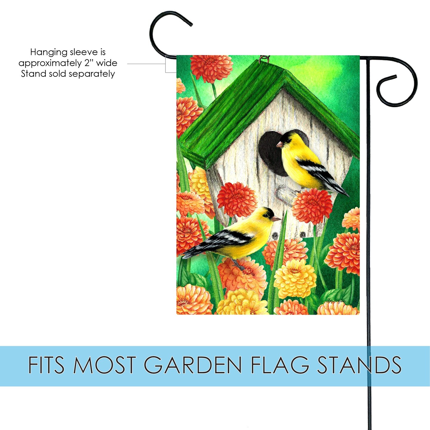 Goldfinch Birdhouse Decorative Bird Flag