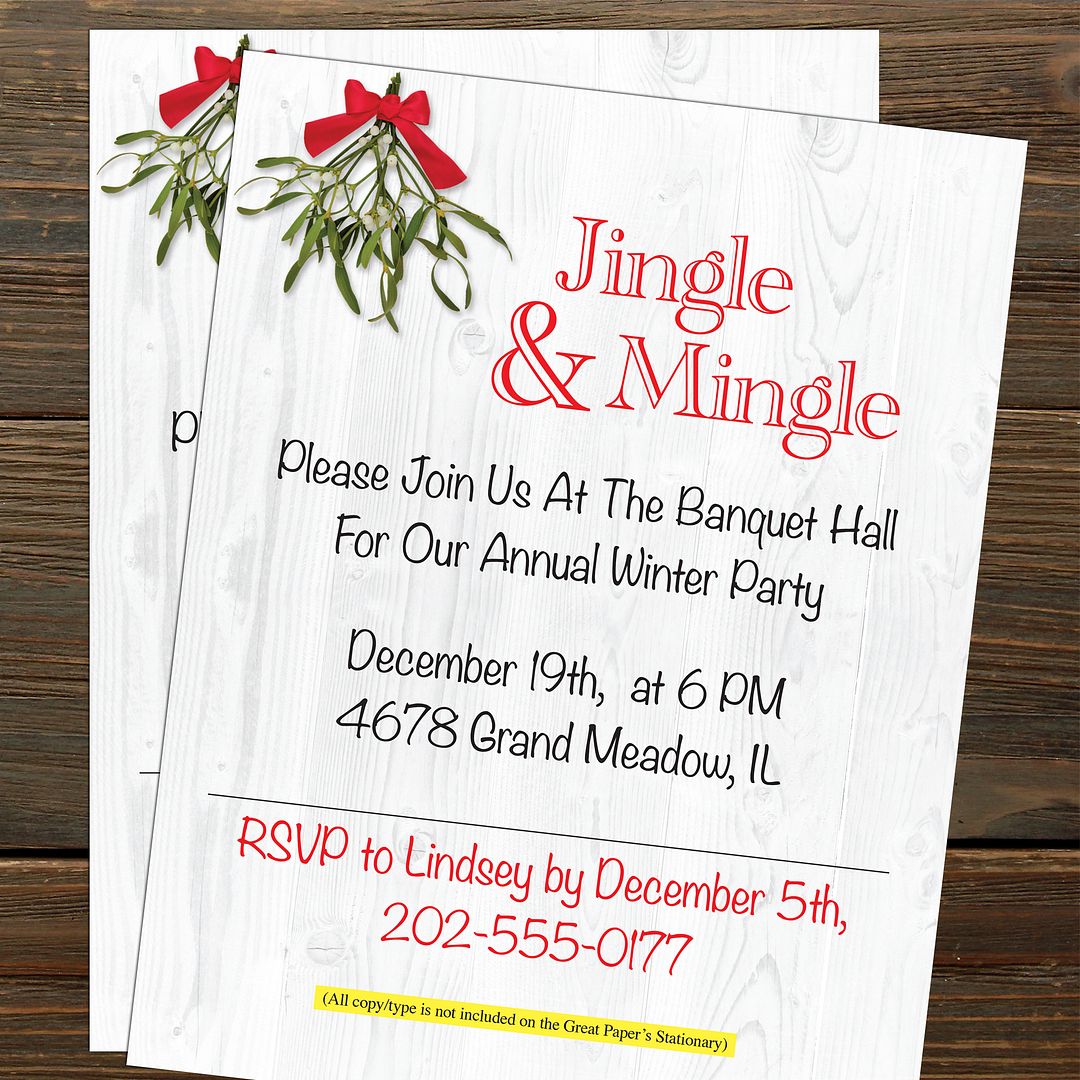 Great Papers! Barnwood Mistletoe Holiday Letterhead, Invitations, and Announcements, Printer Friendly 8.5" x 11", 50PK