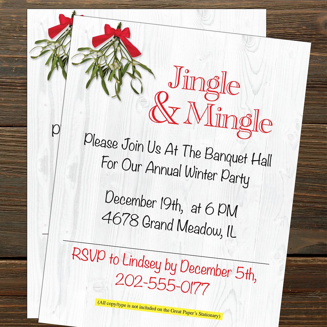 Great Papers! Barnwood Mistletoe Holiday Letterhead, Invitations, and Announcements, Printer Friendly 8.5&#x22; x 11&#x22;, 50PK