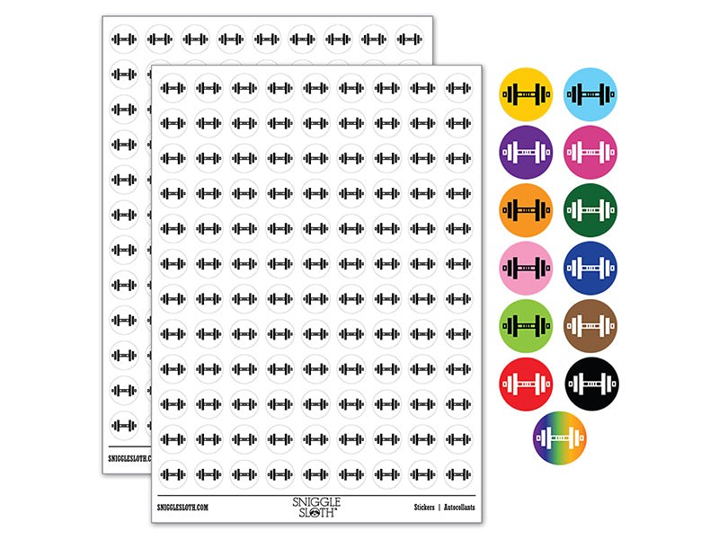 Weight Dumbbell Workout Icon 200+ 0.50&#x22; Round Stickers