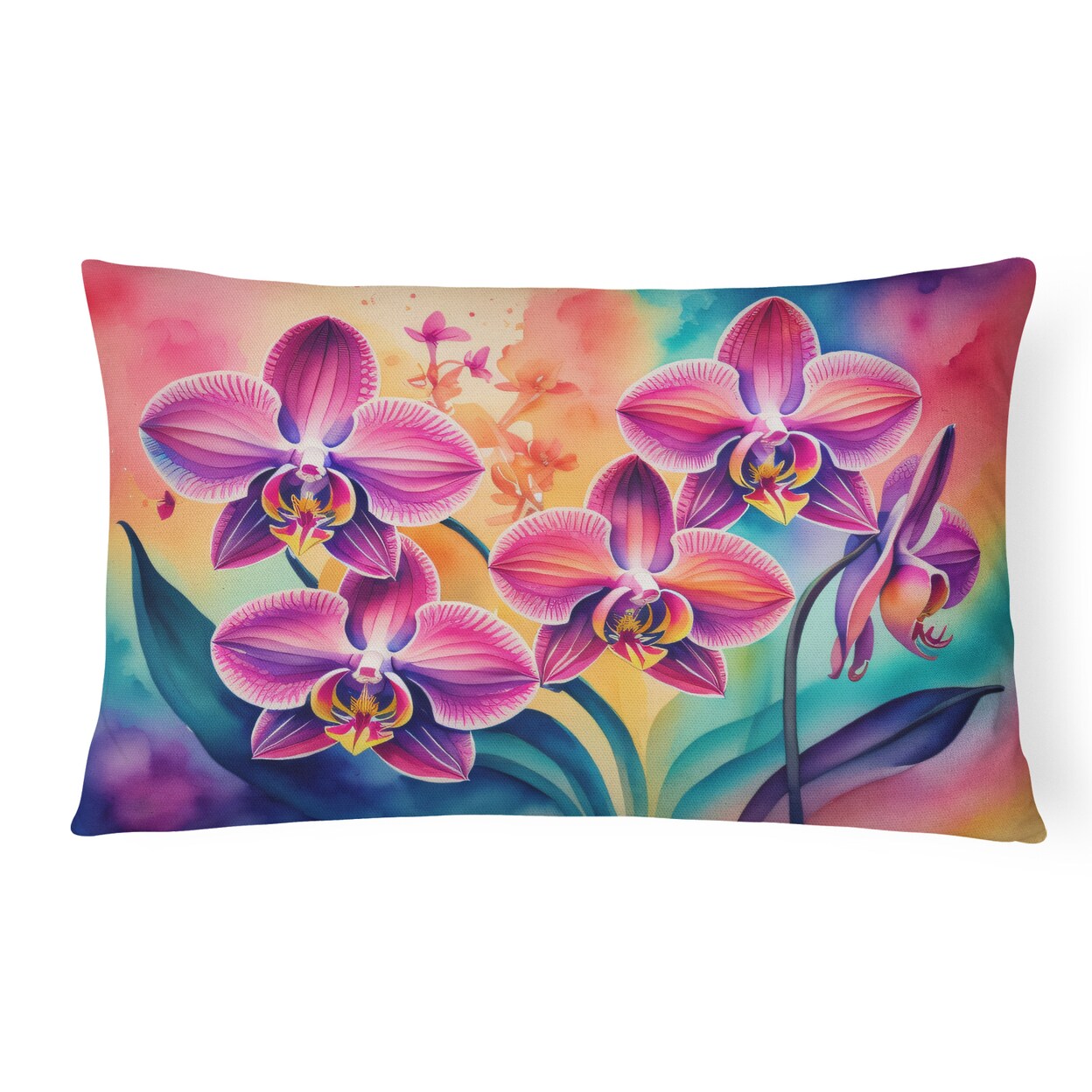 Caroline&#x27;s Treasures Orchids in Color Fabric Decorative Pillow