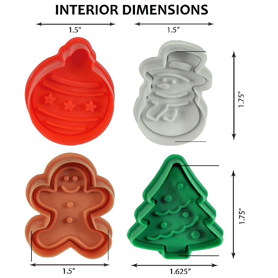 Christmas Pastry &#x26; Cookie Stampers S/4
