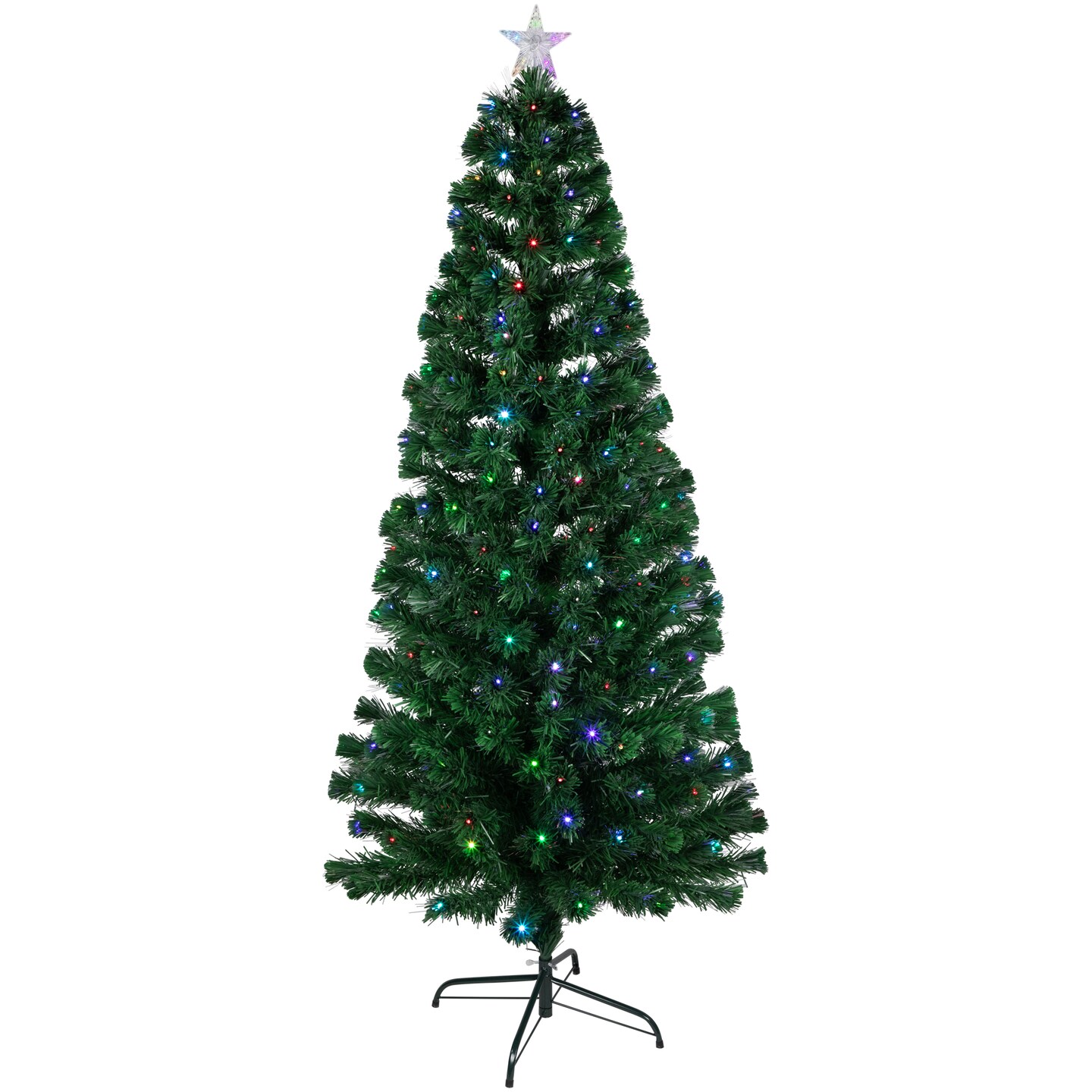 Northlight Pre-Lit Medium Fiber Optic Artificial Christmas Tree - 6&#x27; - Multicolor LED lights