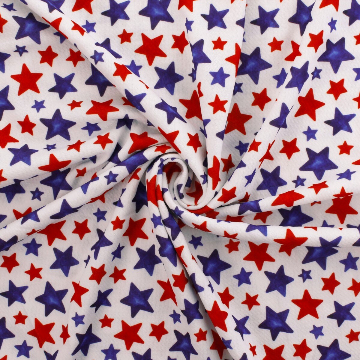 RWB July 4th Watercolor Stars Bullet Fabric 6&#x22; Strip