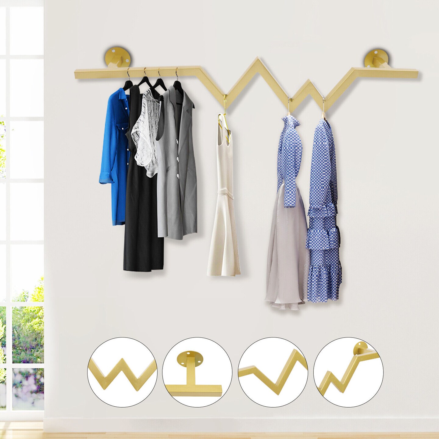 Kitcheniva Wall Mounted Detractable Clothes Rack Hanger