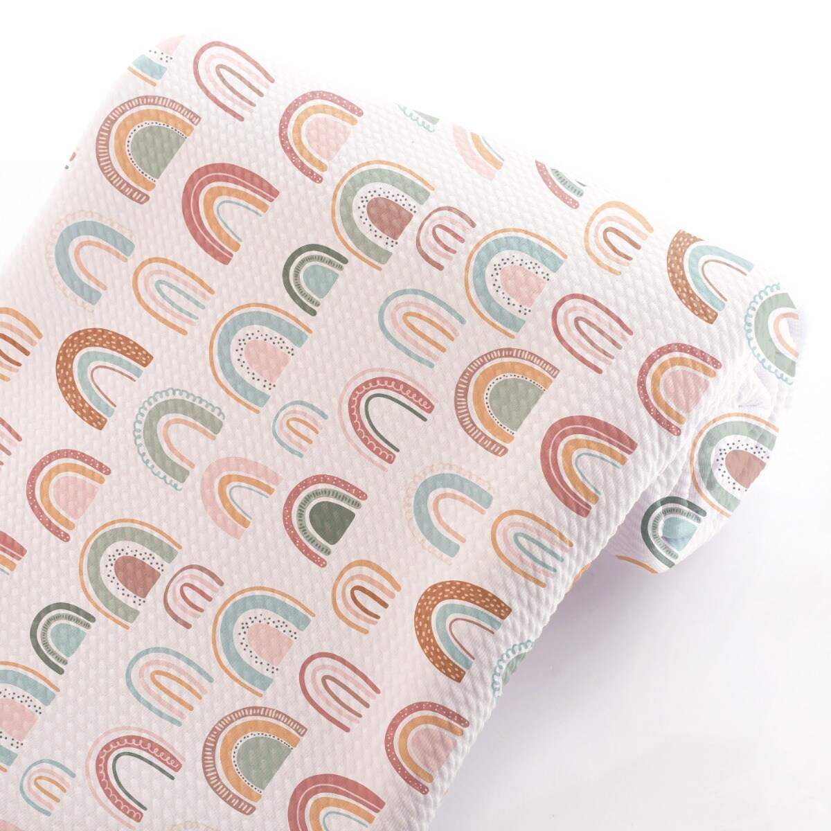 Rustic Sage Multi-Colored Rainbows Bullet Fabric 6&#x22; Strip