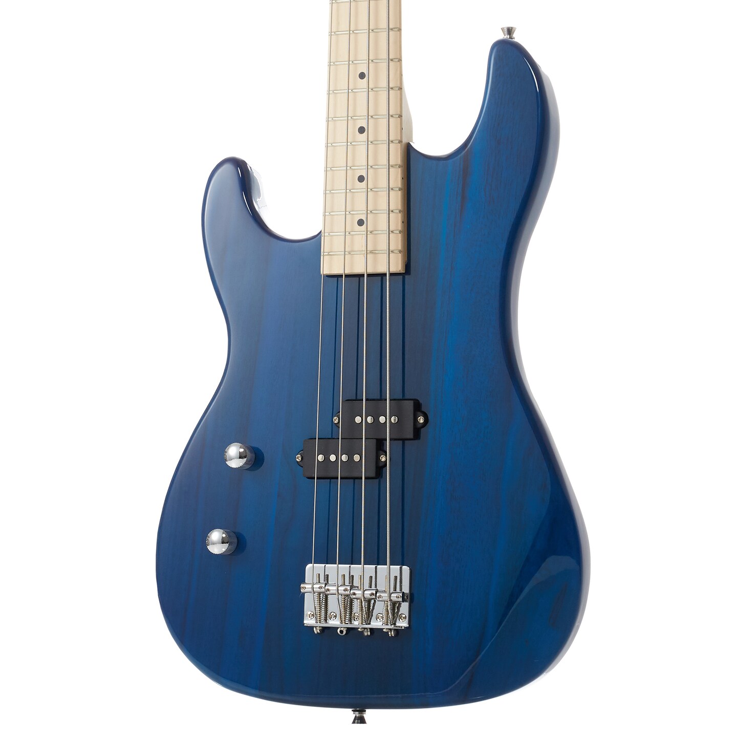 Davison Guitars Left Handed 4-String Electric Bass Guitar - Full Size Beginner Kit with Gig Bag and Accessories