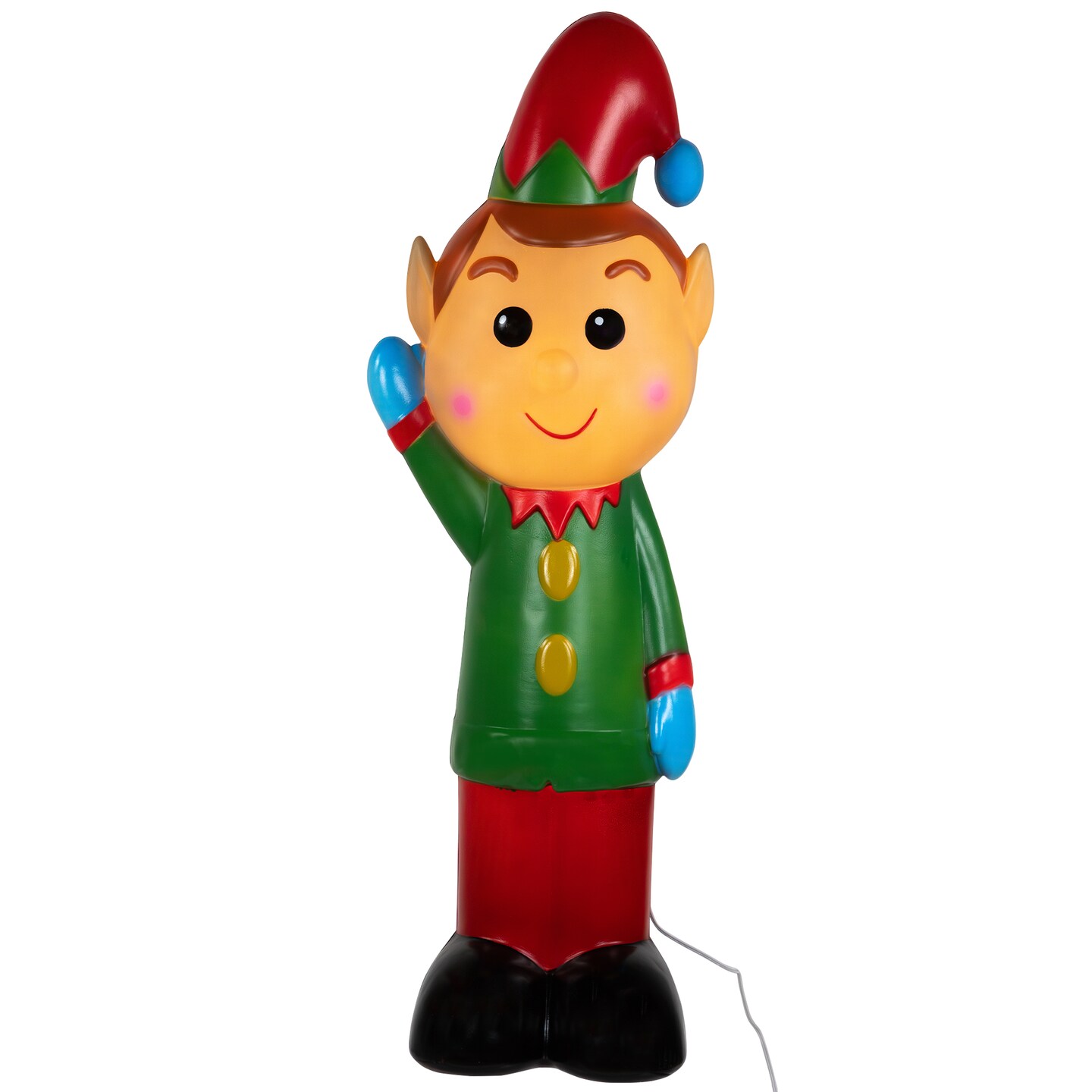 Northlight 40&#x22; Lighted Retro Style Blow Mold Elf Outdoor Christmas Decoration