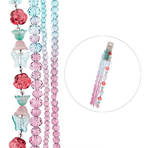 Crystal Lane DIY Glass Garden 7in Mixed Bead Strands